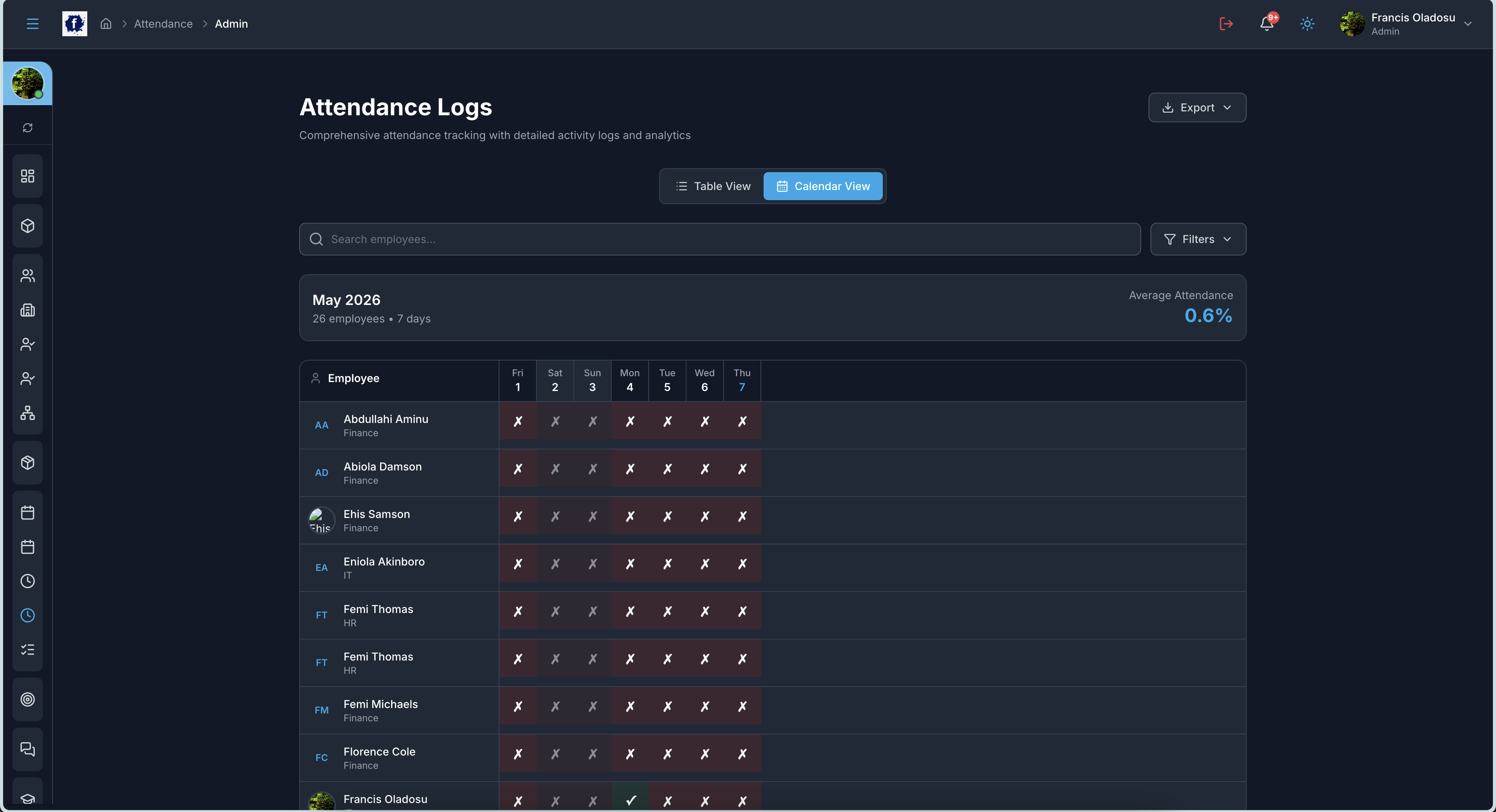 Attendance Logs